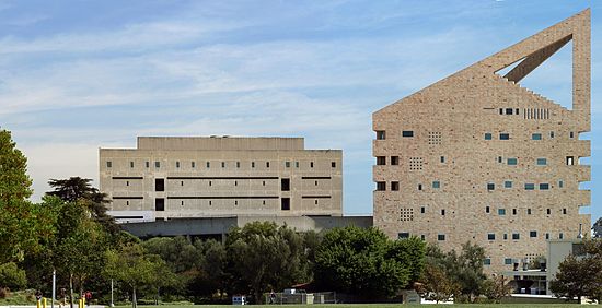 The CLA building at Cal Poly Pomona University. The building houses classrooms, laboratories, Financial services and Administration offices on campus.