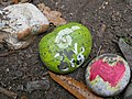 Rock snake created during the 2020 COVID-19 pandemic in Bursted Wood at Barnehurst.