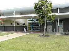 The entrance to the Capalaba Library, located between the Capalaba Park and Capalaba Central shopping centres, adjacent to the Capalaba bus station. Capalaba Library.jpg