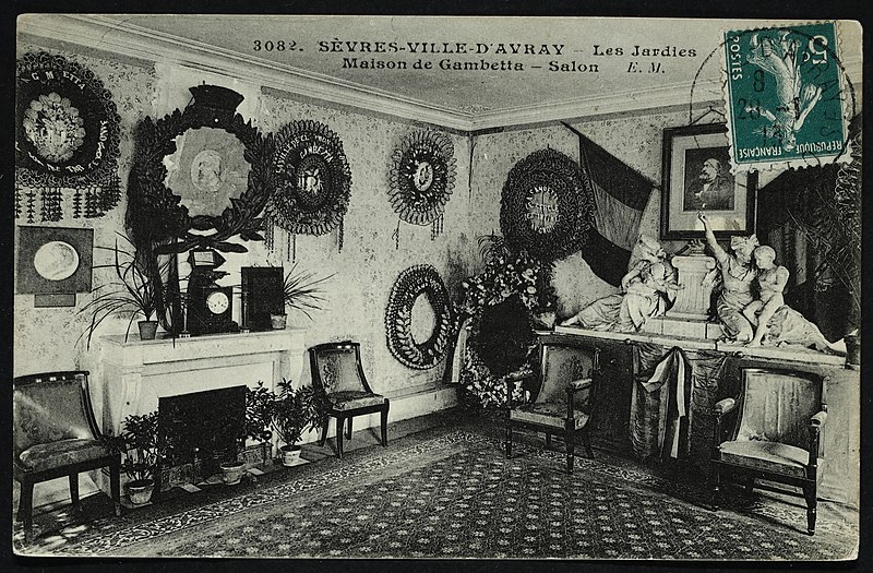 Fichier:Carte postale - Sèvres - Les Jardies - Maison de Gambetta. - Salon - 9FI-SEV 378.jpg