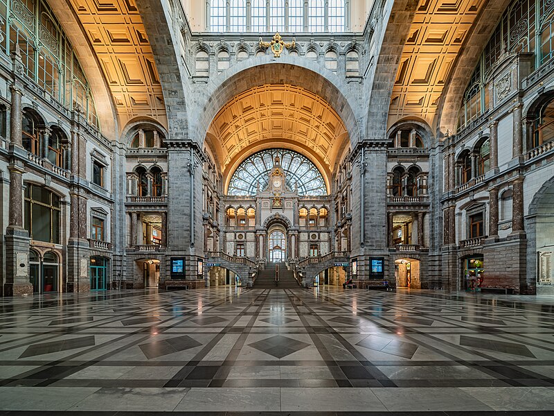 File:Central Hall of Antwerp Central Station, Belgium, July 2022.jpg