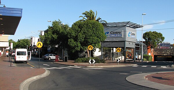 Looking toward Centro Oakleigh Shopping Centre and Railway Station