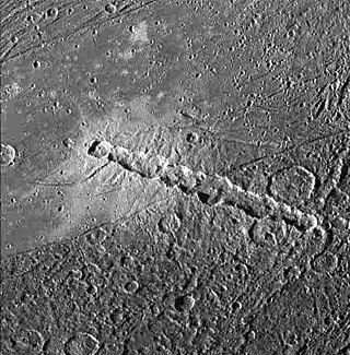 <span class="mw-page-title-main">Crater chain</span> Line of craters along the surface of an astronomical body