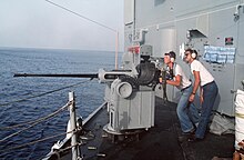 M242 Mk 38 chain gun mounted on USS Nicholas (FFG-47) Chaingun.jpg