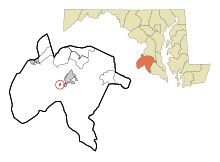 Charles County Maryland Incorporated and Unincorporated areas Port Tobacco Village Highlighted.svg