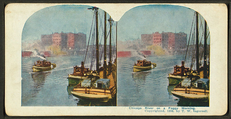 File:Chicago River on a foggy morning, from Robert N. Dennis collection of stereoscopic views.jpg