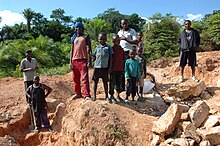 Hereditary slavery and corporate child labor in Africa Child labor, Artisan Mining in Kailo Congo.jpg