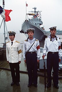 Chinese destroyer <i>Hefei</i> (132) Type 051 destroyer of the PLA Navy