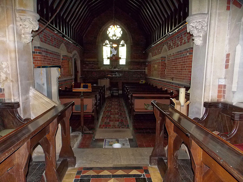 File:Church of the Holy Trinity - nave from chancel with flash - East Grimstead, Wiltshire, England.jpg