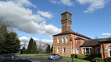 Clock tower at former Parkside Hospital, Macclesfield (geograph 5218420).jpg