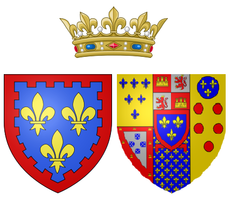 Coat of arms of Princess Caroline of Naples and Sicily as Duchess of Berry.png