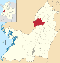 Vị trí của khu tự quản Bolívar trong tỉnh Valle del Cauca