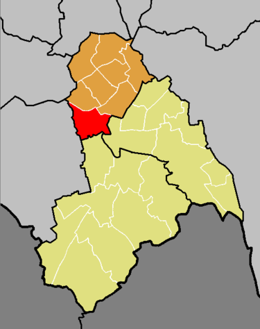 The former Bensham Manor ward (red) shown within Croydon North constituency (orange) and the London Borough of Croydon (yellow) Croydon Broad Green ward.PNG