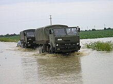 DAC military trucks operated by the Romanian Armed Forces DAC military trucks Nanesti Vrancea floods.jpg