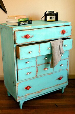 Distressed finish vintage dresser