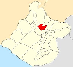 Location of the Sitajara district (marked in red) in the Tacna region