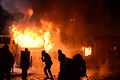 Dynamivska str barricades on fire. Euromaidan Protests. Events of Jan 19, 2014-3