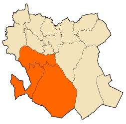Districtul Aïn El Hadjar - Harta