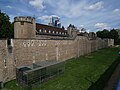 The east face of the outer wall in the Tower of London.