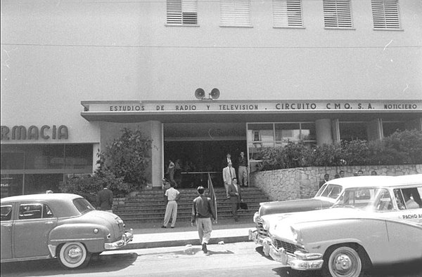 Edificio Radiocentro CMQ. Television studios entrance on Calle M.