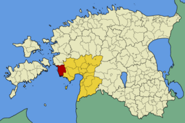 Obec Varbla v rámci kraje Pärnumaa (před rokem 2017)