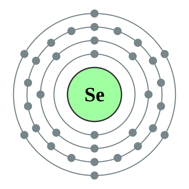 硒的电子層（2, 8, 18, 6）