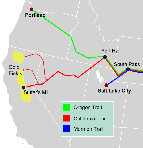 The California Trail led to the gold fields.
