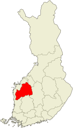 South Ostrobothnia on a map of Finland