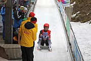 Deutsch: 2. und finaler Lauf der Juniorinnen bei den 33. FIL Juniorenweltmeisterschaften 2018 in Altenberg/Erzgebirge am 1. Februar 2018 (Namen der Abgebildeten in den Kategorien) English: 2nd and final run female juniors at the 2018 33th FIL Junior World Championships at Februar 1st alt Altenberg, Germany (names in categories)