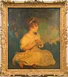 .Fig 1 Sir Joshua Reynolds The Age of Innocence. Painted circa 1788. Frame contemporary with picture. From Houghton, 2005, 24.