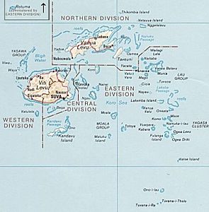 Map of Fiji with the Moala Group