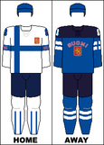 Finland national hockey team jerseys - 2014 Winter Olympics.png