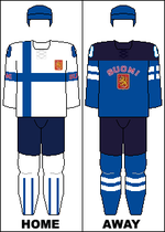 Finland's ice hockey jerseys at the 2014 Olympics, designed by Nike Finland national hockey team jerseys - 2014 Winter Olympics.png