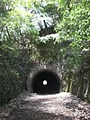 First tunnel of the abandoned railway hike. Get your flashlight ready!!