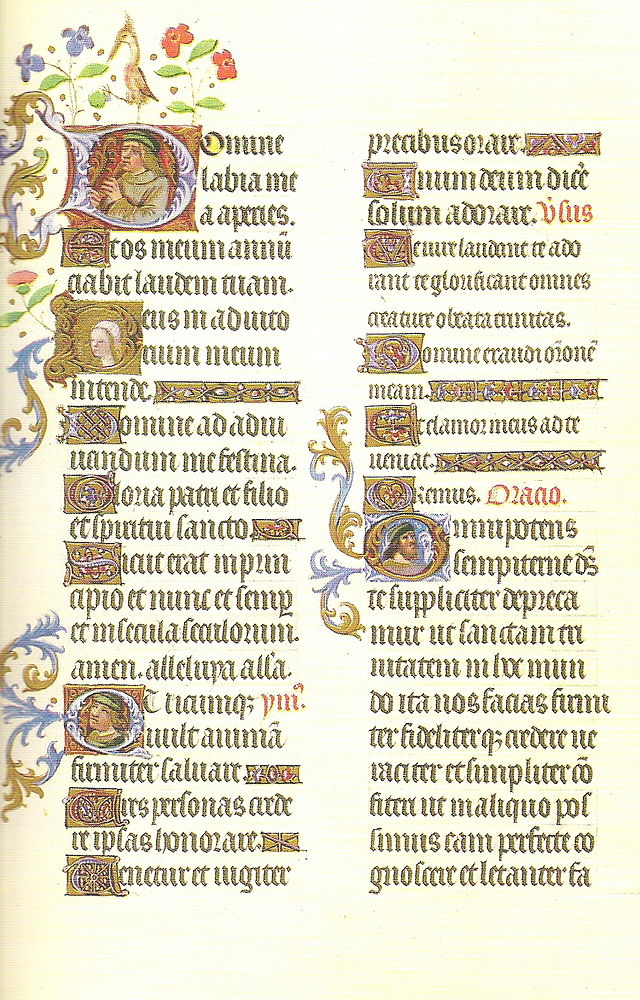 Textseite aus den „Très Riches Heures“ des Herzogs von Berry