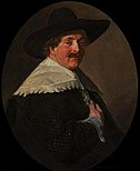 Portret van een man met een hoed van Frans Hals, ±1630.