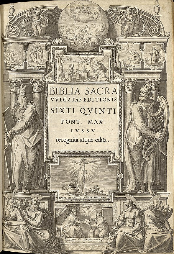 Frontispiece of the Sixto-Clementine Vulgate (1592).jpg