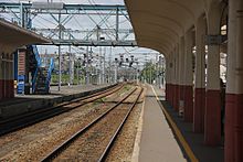 Bahnsteige des Bahnhofs Saint-Brieuc in Richtung Brest.