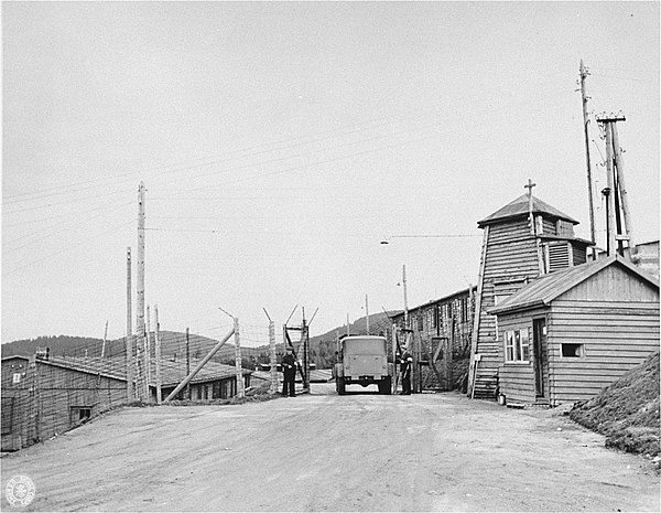 Gate of Natzweiler-Struthof concentration camp after liberation