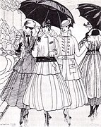 Modelos para a chuva em La Gazette du Bon Ton em 1915.