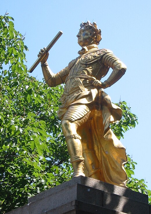 Het standbeeld van George II op het Royal Square is het nulpunt waarvandaan alle afstanden op Jersey worden gemeten