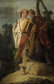 Giovanni Battista Tiepolo - Jonge man met een boog en een grote pijlenkoker en zijn cameraad met een schild.jpg