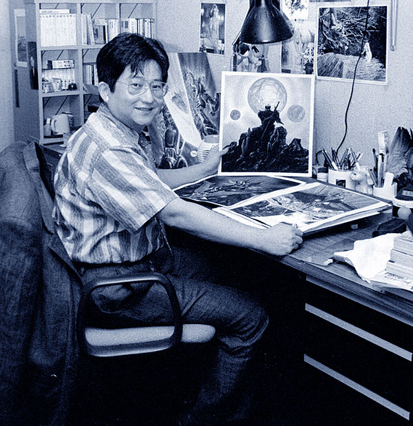 Go Nagai in his studio, Tokyo, 1987; photo by Sally Larsen