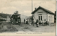 Guillaud - CHAMPIER - La Gare - Arrivée du Tramway.JPG
