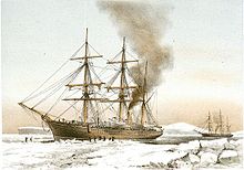 HMS Discovery и HMS Alert в Арктике во время Британской арктической экспедиции