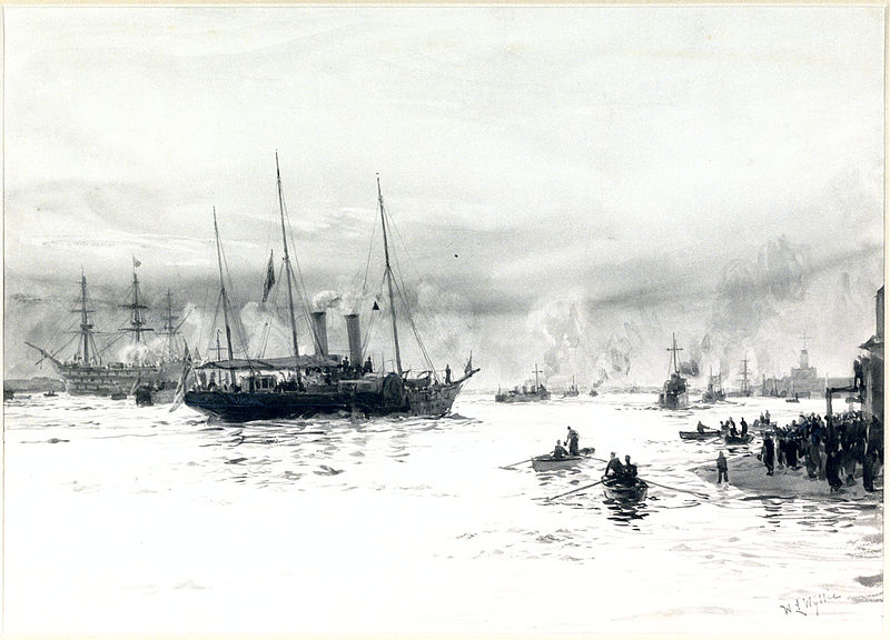 File:HMY Alberta Entering Portsmouth Harbour with the Body of Queen Victoria.jpg
