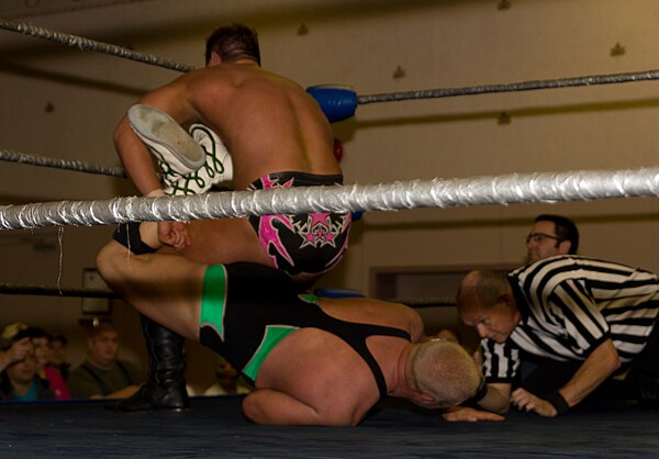 Smith locks Fit Finlay into the Sharpshooter in November 2011
