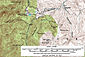 USGS topographical map of Harshaw area with Harshaw, Arizona and the Hardshell and Hermosa Mines highlighted.\