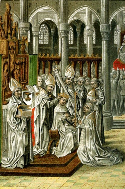 The coronation of Henry IV of England, from a 15th-century manuscript of Jean Froissart's Chronicles