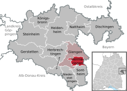 Läget för Hermaringen i Landkreis Heidenheim